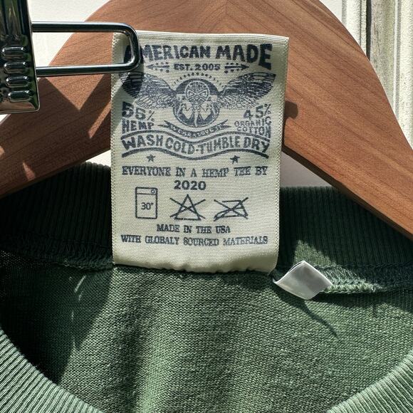 Jungmaven Short Sleeve Raglan Tee T-Shirt Top Small Hunter Green 55% Hemp EUC - Picture 4 of 13